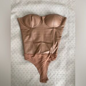 Brown leather corset